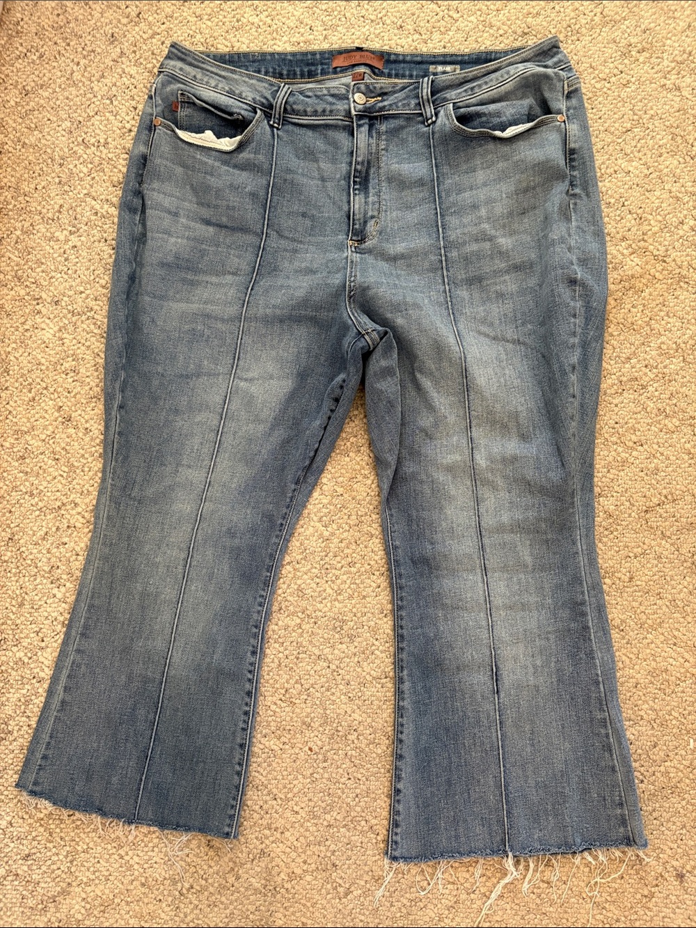 Judy Blue medium wash flare distressed jeans Size 22 W